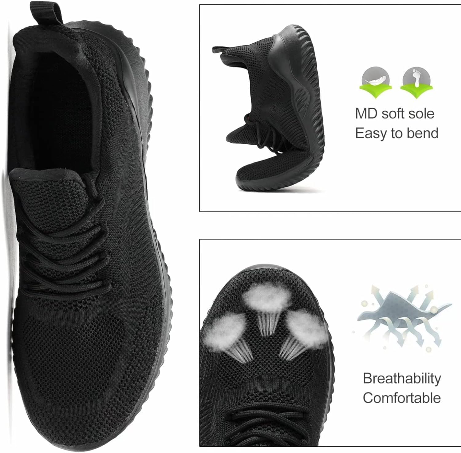 Kapsen Men's Non Slip Running Shoes Ultra Light Breathable Casual Walking Shoes Fashion Sneakers Mesh Workout Sports Shoes