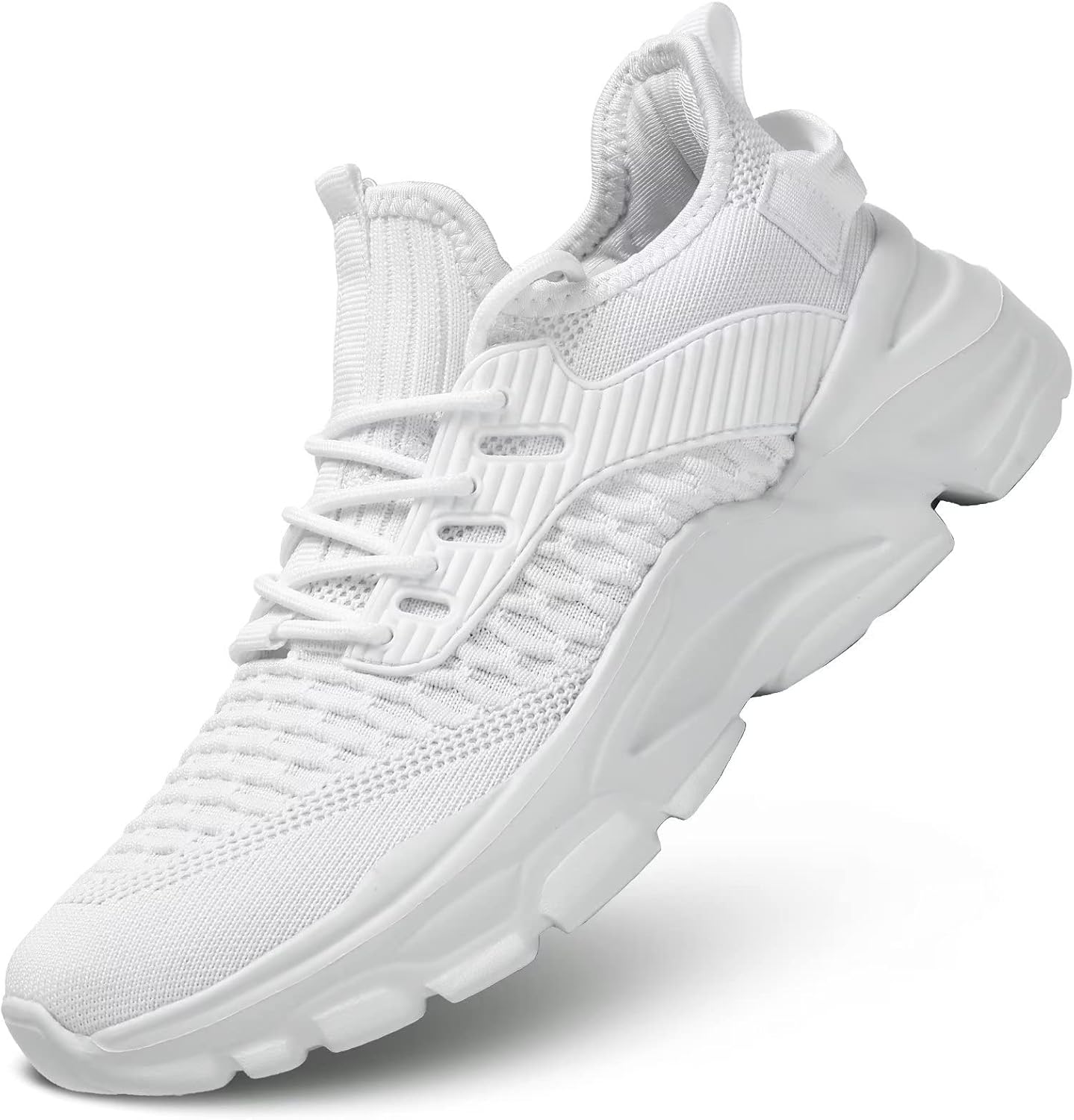Srenket Men's Running Shoes, Non Slip, Breathable, Lightweight Fashion Sneakers, Slip Resistant Athletic Sports Walking Gym Work Shoes