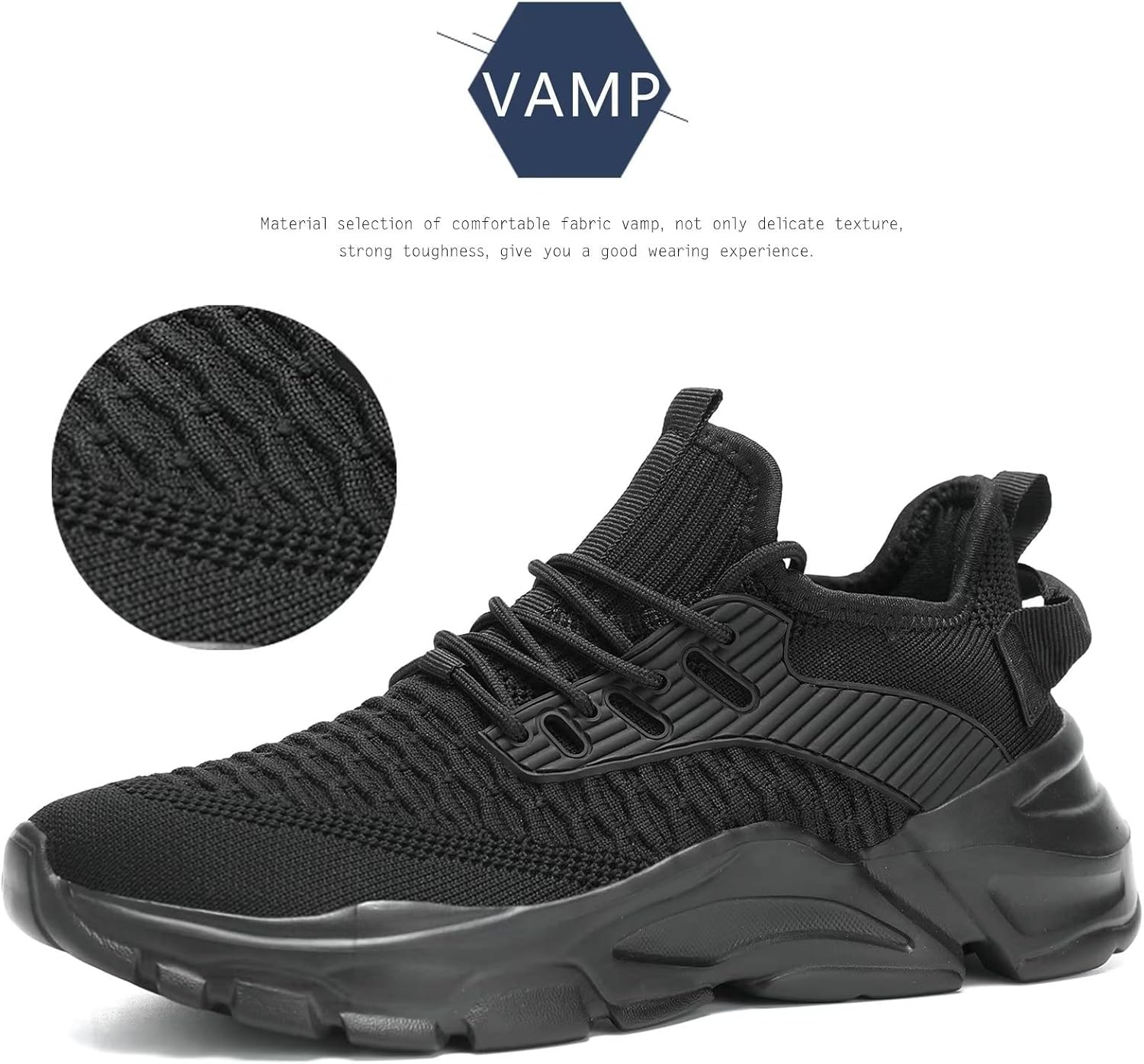 Srenket Men's Running Shoes, Non Slip, Breathable, Lightweight Fashion Sneakers, Slip Resistant Athletic Sports Walking Gym Work Shoes