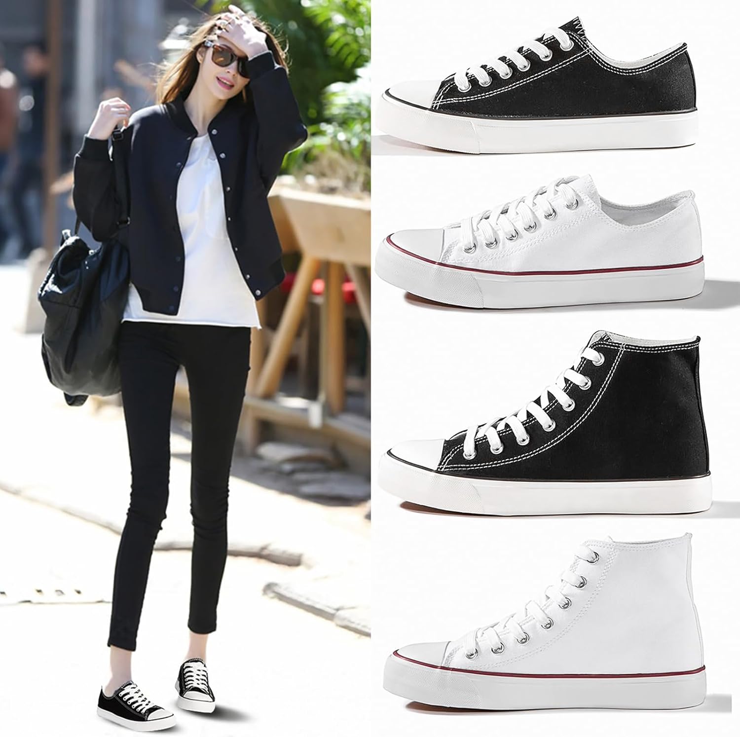 ZGR Women's Canvas Low Top Sneaker Lace-up Classic Casual Shoes for Women